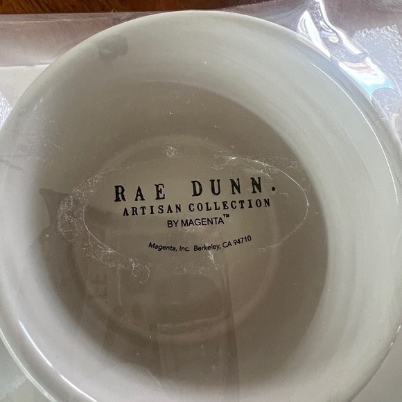 Rae Dunn CHARCUTERIE BOARD w/ Handles Cheese 3 Bowls Cups Nuts Olives Fruit  16" - Picture 2 of 4